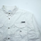 Columbia PFG フィッシングシャツ XXL ホワイト 胸ポケット コットン ビッグサイズ FM7120