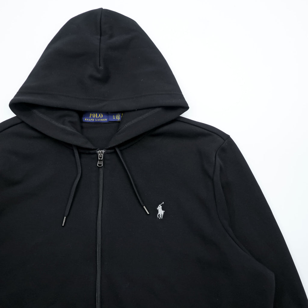 Polo Ralph Lauren ジップパーカー XL ブラック スモールポニー 刺繍 ロゴ フロントポケット