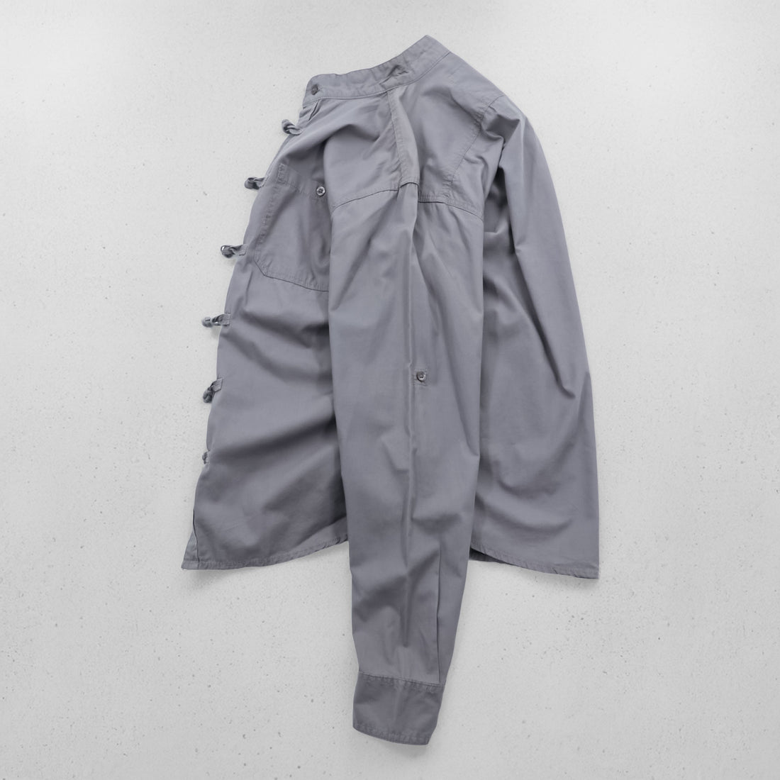 MATE L'EAU VESTES SHIRT チャイナシャツ L グレー コットン ユーロワーク 聖林公司 チュニジア製