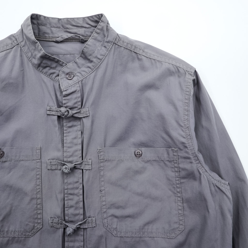 MATE L'EAU VESTES SHIRT チャイナシャツ L グレー コットン ユーロワーク 聖林公司 チュニジア製