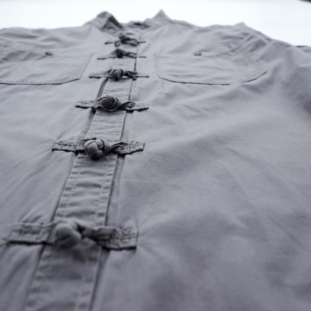 MATE L'EAU VESTES SHIRT チャイナシャツ L グレー コットン ユーロワーク 聖林公司 チュニジア製