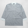 BURBERRY LONDON 90年代 バンドカラー ノバチェックシャツ L ブルー ボックスシルエット 日本製