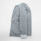 BURBERRY LONDON 90年代 バンドカラー ノバチェックシャツ L ブルー ボックスシルエット 日本製