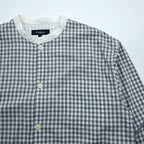 BURBERRY LONDON 90年代 バンドカラー ノバチェックシャツ L ブルー ボックスシルエット 日本製