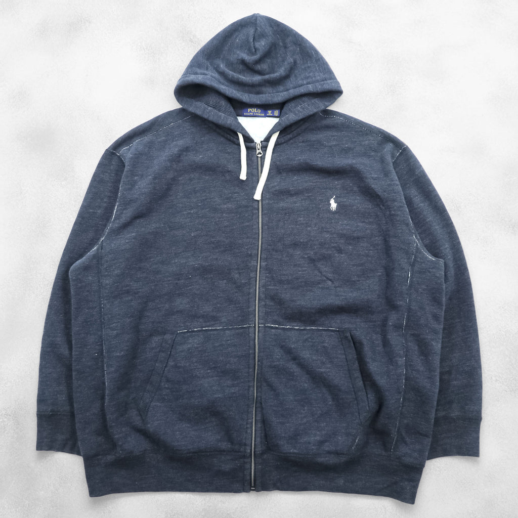 Polo Ralph Lauren Reverse Weave Zip Up Hoodie XL and up, Grey, Small Pony Embroidery