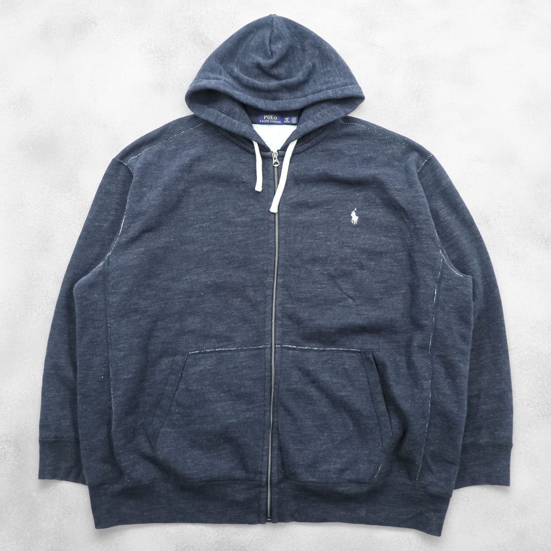 Polo Ralph Lauren Reverse Weave Zip Up Hoodie XL and up, Grey, Small Pony Embroidery