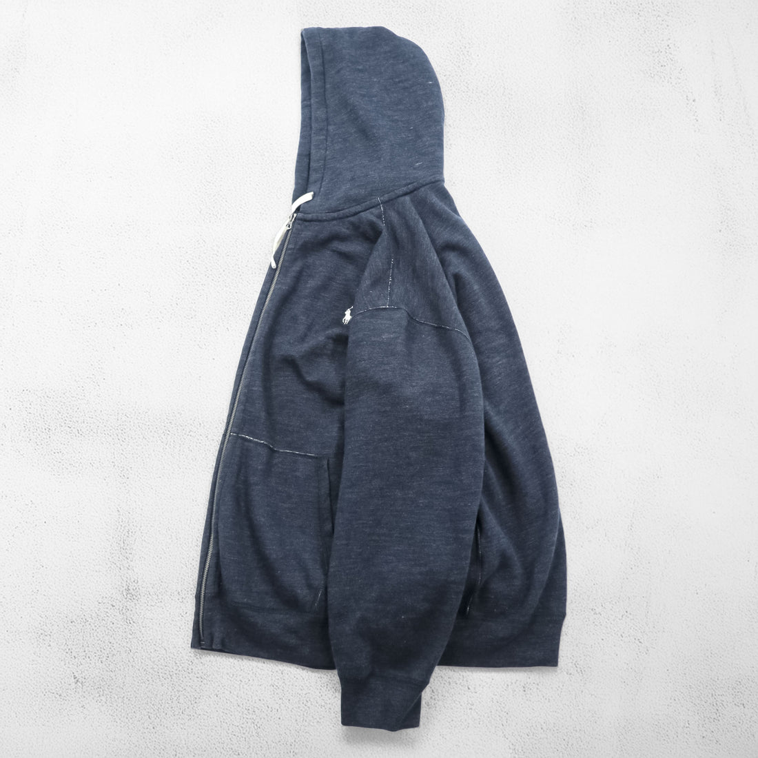 Polo Ralph Lauren Reverse Weave Zip Up Hoodie XL and up, Grey, Small Pony Embroidery