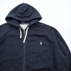 Polo Ralph Lauren Reverse Weave Zip Up Hoodie XL and up, Grey, Small Pony Embroidery