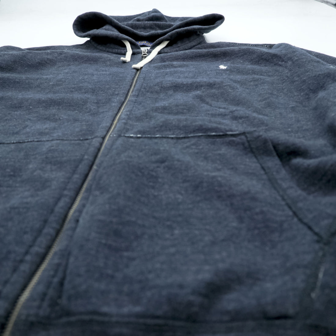 Polo Ralph Lauren Reverse Weave Zip Up Hoodie XL and up, Grey, Small Pony Embroidery