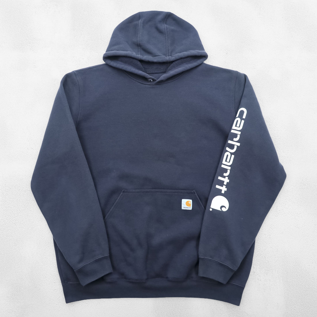 carhartt プルオーバー パーカー L ブラック 袖ロゴ フロント カンガルーポケット MIDWEIGHT ORIGINAL FIT K288