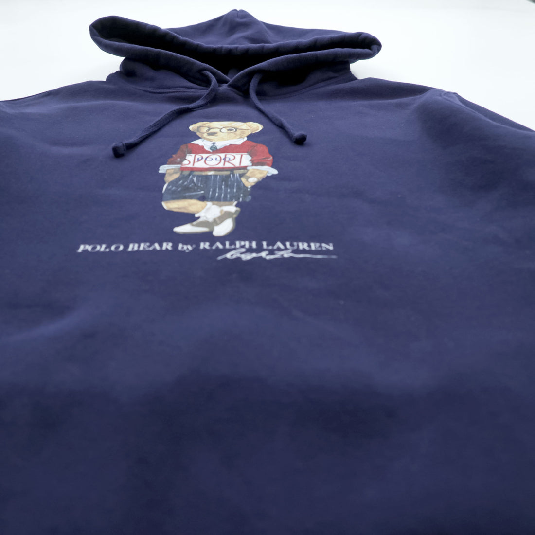 Polo Ralph Lauren ポロベア プルオーバー パーカー M ネイビー サイドポケット コットン