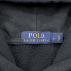Polo Ralph Lauren ポロベア ジップパーカー L ブラック フロントポケット コットン