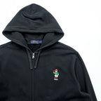 Polo Ralph Lauren ポロベア ジップパーカー L ブラック フロントポケット コットン
