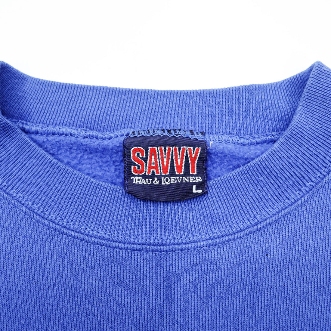 Vintage 90s NCAA Sweatshirt, Size L, Blue, SAVVY TRAU & LOEVNER, Seton Hall PIRATES