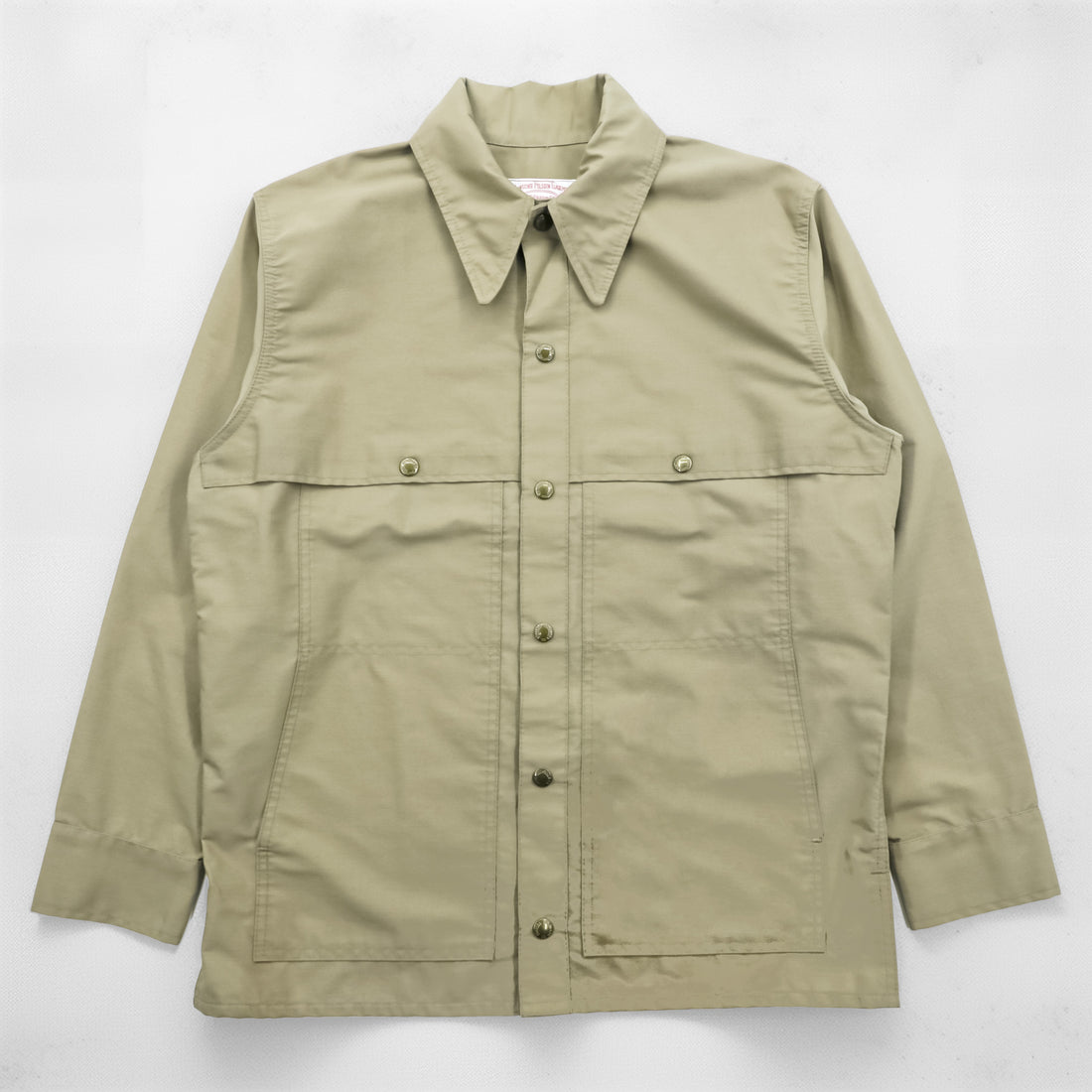 Vintage 80s Filson Cruiser Jacket Work Coat Tan Khaki Size S Lot 95 Poly Cotton USA