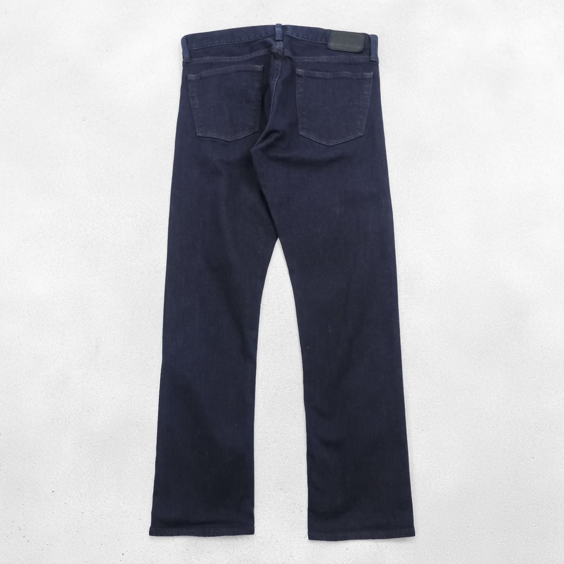 Polo Ralph Lauren デニムパンツ ジーンズ M ストレッチ インディゴ ネイビー 濃紺 スリム ストレート レザーパッチ THE VARICK SLIM STRAIGHT