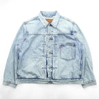 Levi's 大戦モデル 1stタイプ ビッグE ダメージ加工 デニム トラッカージャケット TYPEⅠ Gジャン XL シンチバック 短丈 ダブルプリーツ PREMIUM A3174-0006