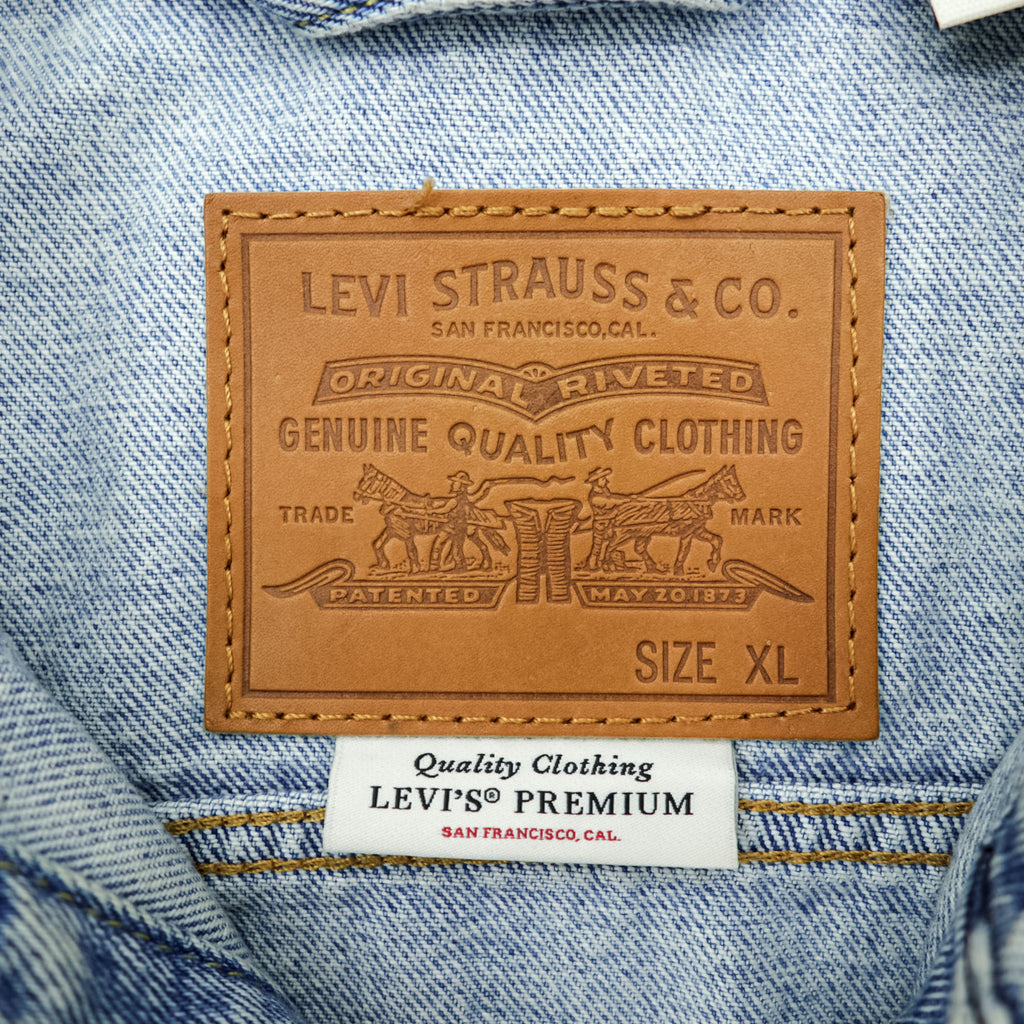 Levi's 大戦モデル 1stタイプ ビッグE ダメージ加工 デニム トラッカージャケット TYPEⅠ Gジャン XL シンチバック 短丈 ダブルプリーツ PREMIUM A3174-0006