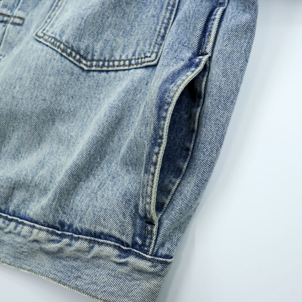 Levi's 大戦モデル 1stタイプ ビッグE ダメージ加工 デニム トラッカージャケット TYPEⅠ Gジャン XL シンチバック 短丈 ダブルプリーツ PREMIUM A3174-0006