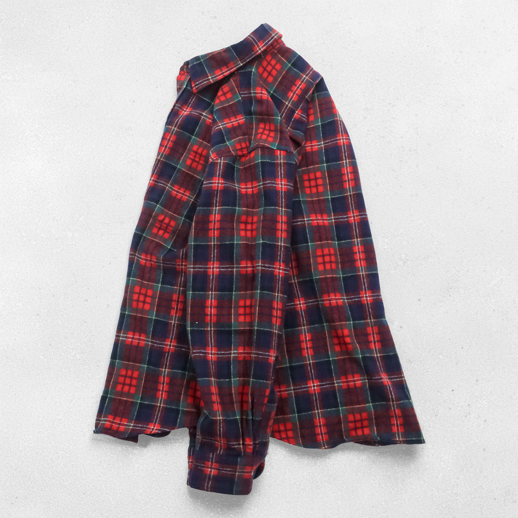 PENDLETON フランネルシャツ 長袖 ウールシャツ M チェック レッド 胸ポケット VIRGIN WOOL