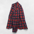 PENDLETON フランネルシャツ 長袖 ウールシャツ M チェック レッド 胸ポケット VIRGIN WOOL
