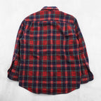 PENDLETON フランネルシャツ 長袖 ウールシャツ M チェック レッド 胸ポケット VIRGIN WOOL