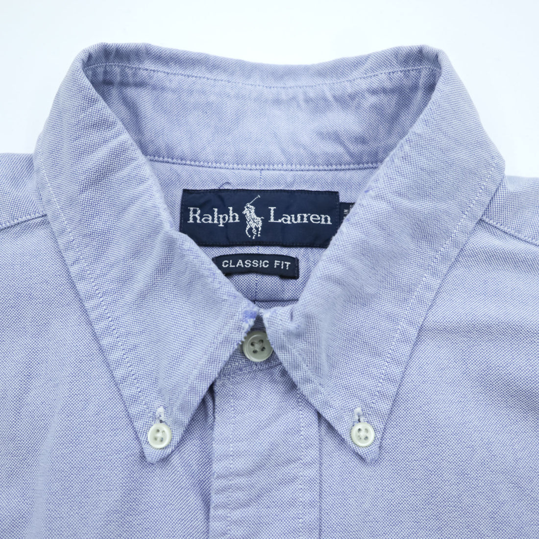 Ralph Lauren 90年代 クラシックフィット オックスフォード ボタンダウンシャツ L ブルー スモールポニー 刺繍 ロゴ 胸ポケット