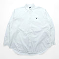 Ralph Lauren 90s Oxford button-down shirt, size L, white, black, with small pony embroidery.