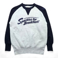 90年代 USA製 ヴィンテージ MEDALLION ラグラン 両V スウェット トレーナー M グレー ネイビー Sparkies for Breakfast