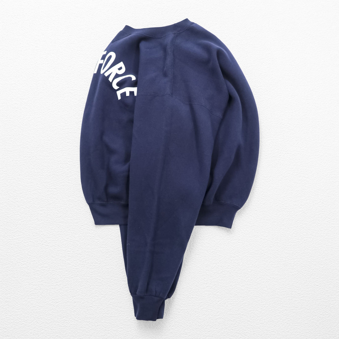 Vintage 90s SOFFE Air Force Sweatshirt Navy Blue Size L Made in USA V-Gusset Military