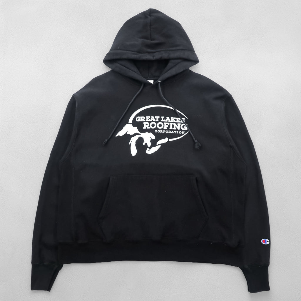 Champion リバースウィーブ 青単タグ 復刻 REVERSE WEAVE パーカー XL ブラック プルオーバー カンガルーポケット