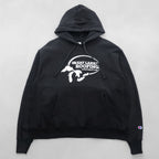 Champion リバースウィーブ 青単タグ 復刻 REVERSE WEAVE パーカー XL ブラック プルオーバー カンガルーポケット