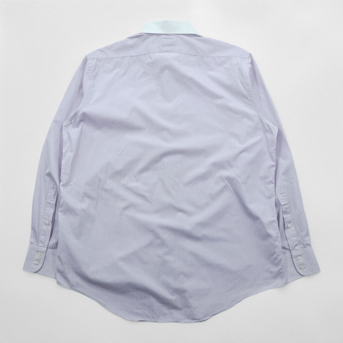 Brooks Brothers USA製 ワイドカラー クレリックシャツ ドレスシャツ L パープル ホワイト ストライプ ALL EGYPTIAN COTTON WOVEN IN ITALY