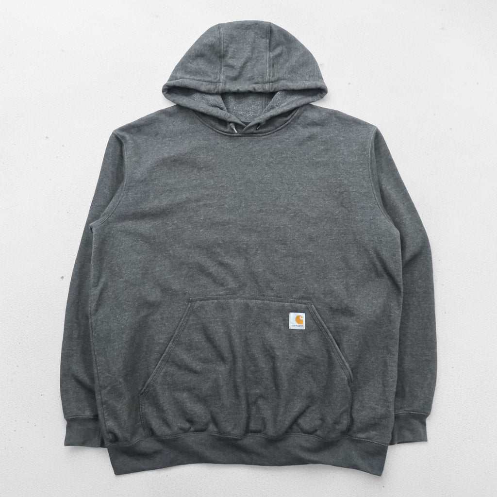 carhartt ルーズフィット プルオーバー パーカー L グレー 袖ロゴ カンガルーポケット TS0288-M