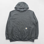 carhartt ルーズフィット プルオーバー パーカー L グレー 袖ロゴ カンガルーポケット TS0288-M