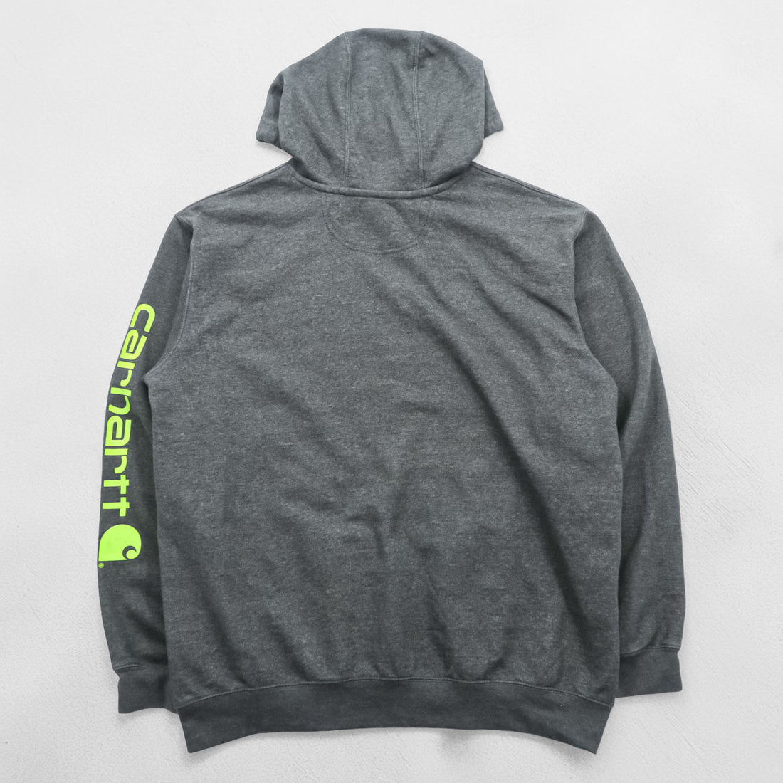 carhartt ルーズフィット プルオーバー パーカー L グレー 袖ロゴ カンガルーポケット TS0288-M