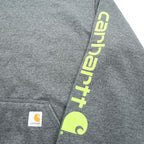 carhartt ルーズフィット プルオーバー パーカー L グレー 袖ロゴ カンガルーポケット TS0288-M
