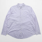 BURBERRY button-down shirt, size XL and up, checked pattern, single-point logo, purple, white. NEW BRADYS