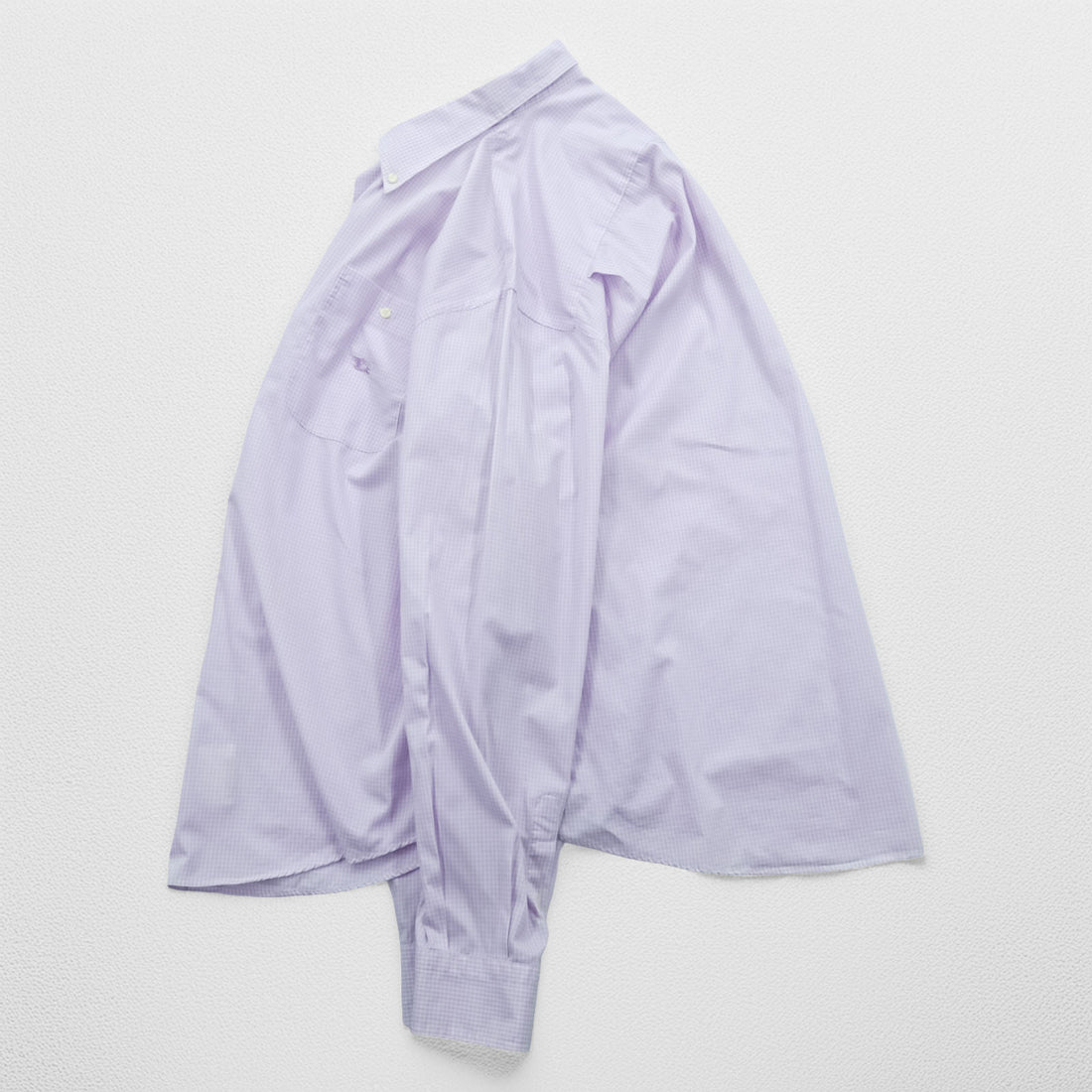 BURBERRY button-down shirt, size XL and up, checked pattern, single-point logo, purple, white. NEW BRADYS