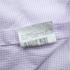 BURBERRY button-down shirt, size XL and up, checked pattern, single-point logo, purple, white. NEW BRADYS