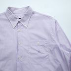 BURBERRY button-down shirt, size XL and up, checked pattern, single-point logo, purple, white. NEW BRADYS