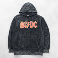 AC/DC ケミカルウォッシュ ブリーチ加工 バンド パーカー L ストーンウォッシュ ヴィンテージ加工