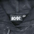 AC/DC ケミカルウォッシュ ブリーチ加工 バンド パーカー L ストーンウォッシュ ヴィンテージ加工