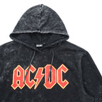 AC/DC ケミカルウォッシュ ブリーチ加工 バンド パーカー L ストーンウォッシュ ヴィンテージ加工