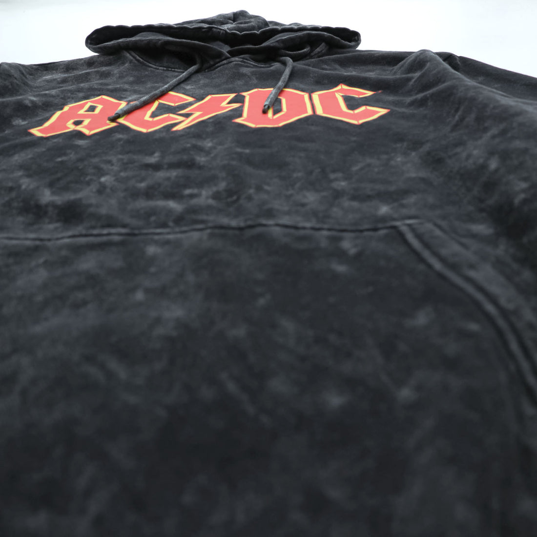 AC/DC ケミカルウォッシュ ブリーチ加工 バンド パーカー L ストーンウォッシュ ヴィンテージ加工