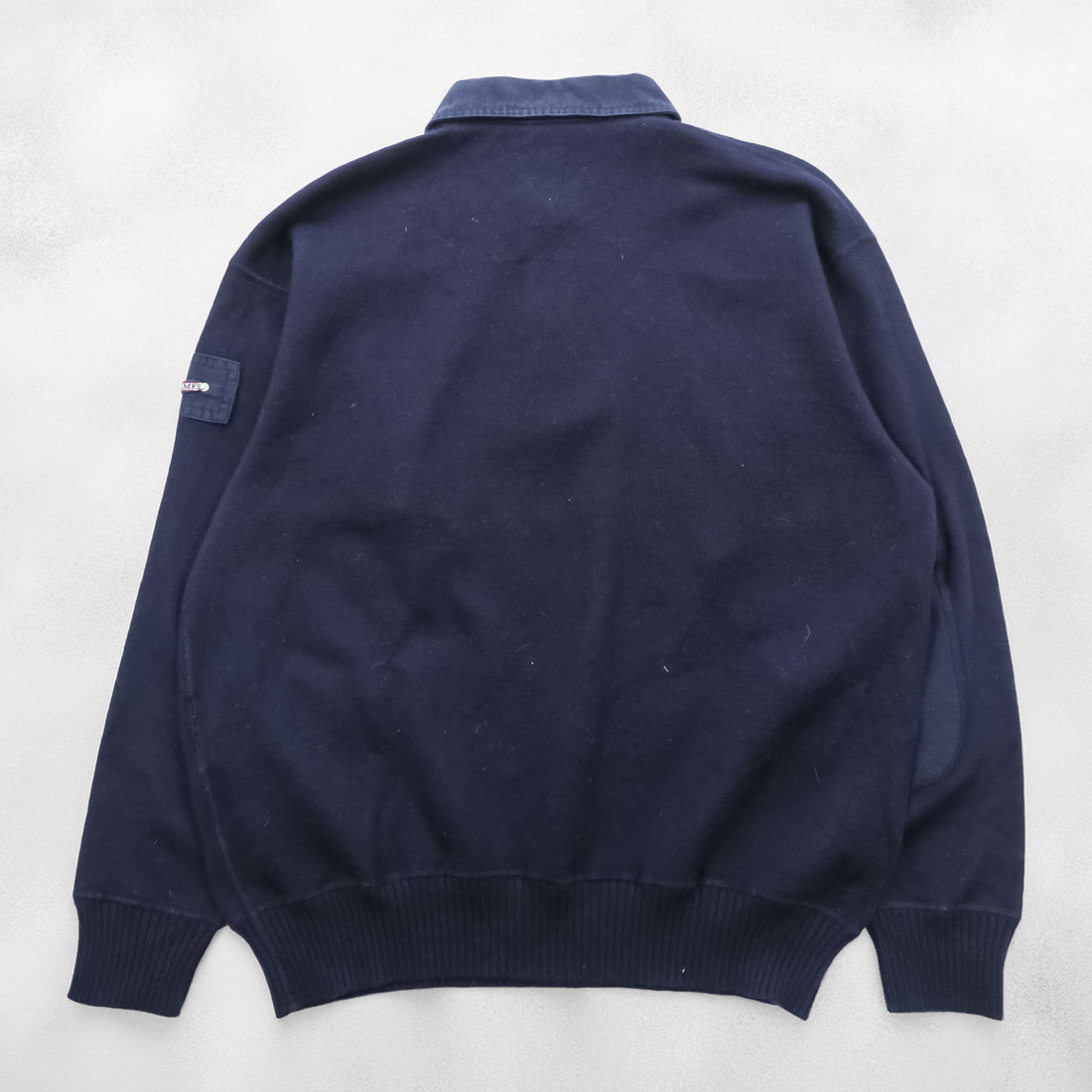 SAINT JAMES ポロ スウェット エルボーパッチ トレーナー L ネイビー 襟付き