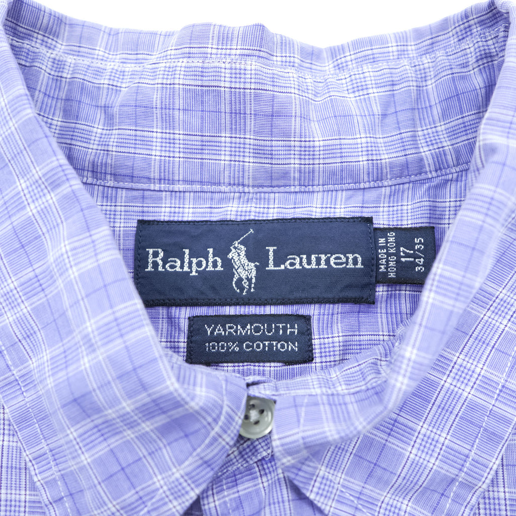 Ralph Lauren 90年代 YARMOUTH ボタンダウンシャツ XL チェック ブルー スモールポニー 刺繍 ビッグサイズ