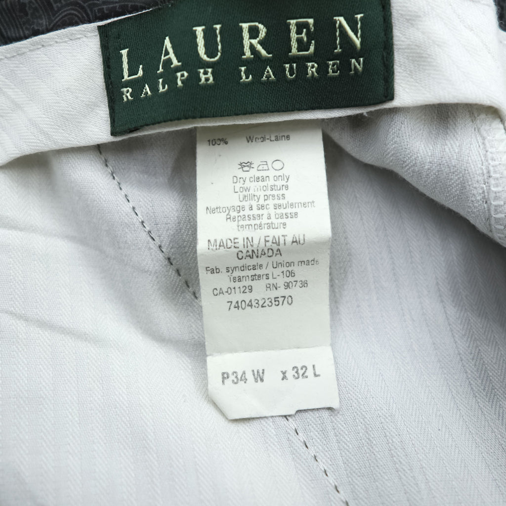 LAUREN RALPH LAUREN 90年代 カナダ製 2タック スラックス パンツ L ブラウン ウール