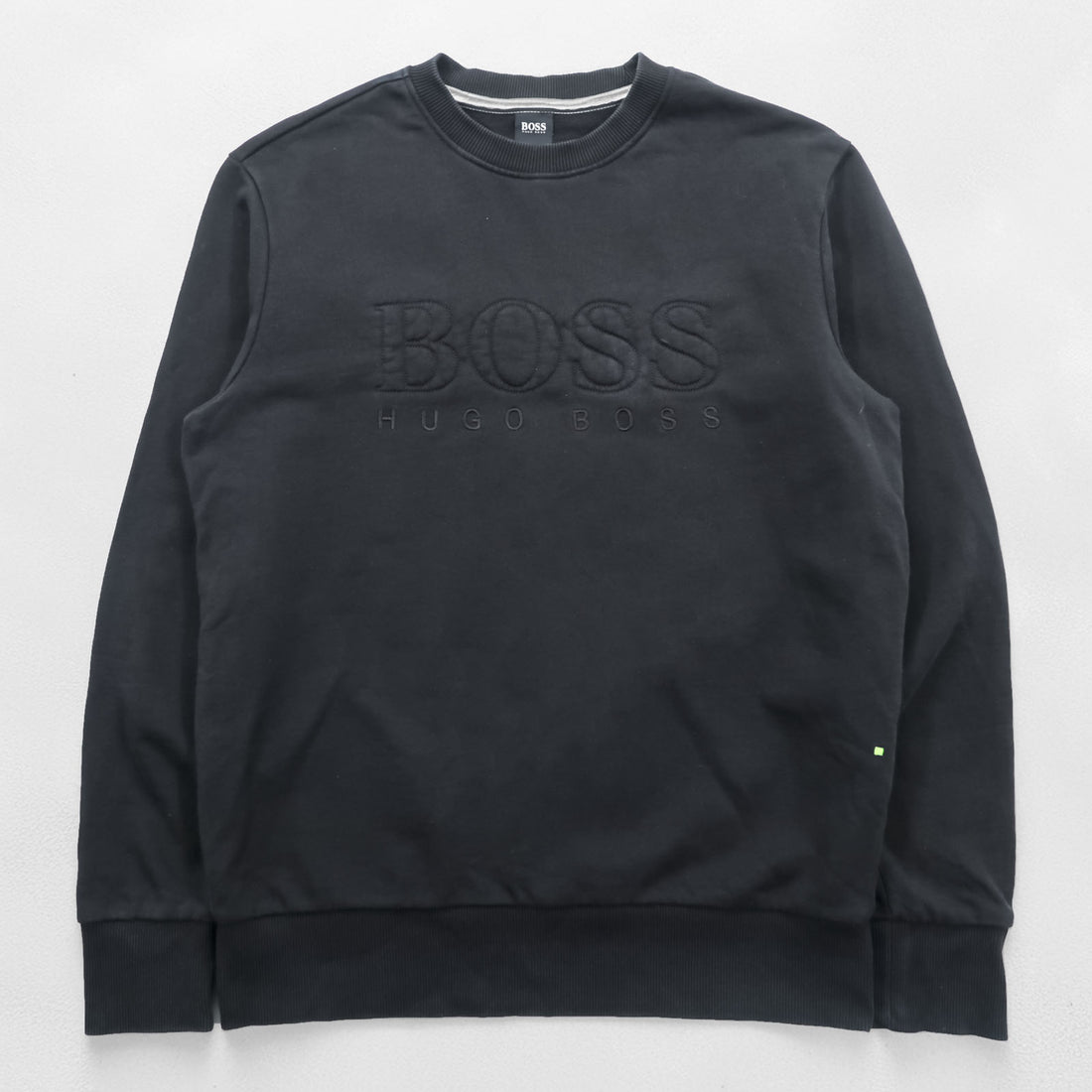 HUGO BOSS クルーネック スウェット トレーナー L ブラック コットン ロゴ刺繍