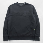 HUGO BOSS クルーネック スウェット トレーナー L ブラック コットン ロゴ刺繍